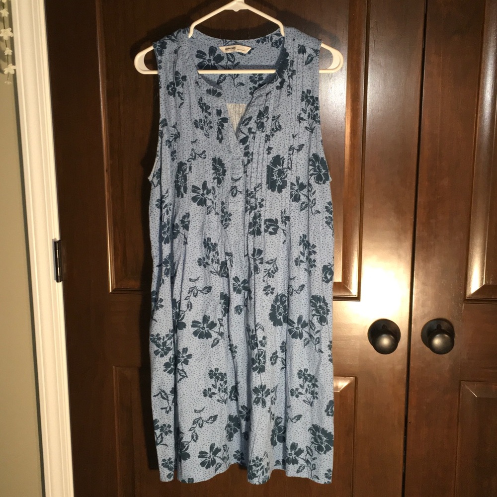 Sonoma Blue Floral Print Midi Dress